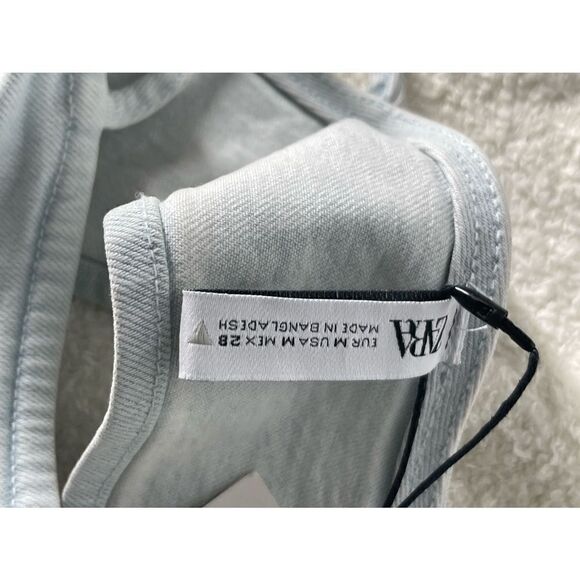 Zara Denim Y2K Bandana Crop Top NWT - Picture 2 of 6